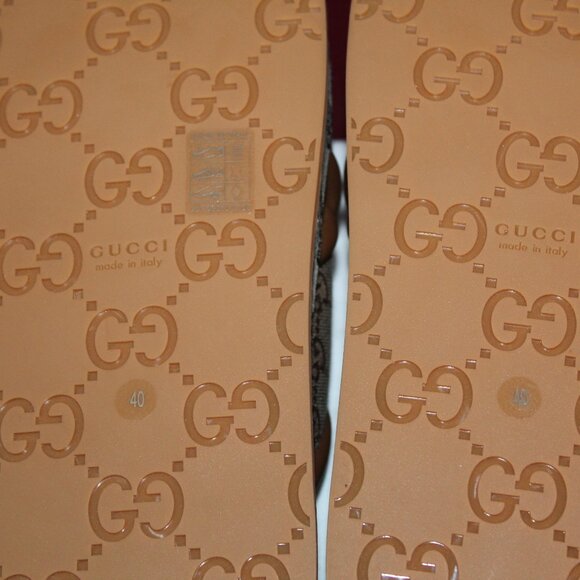 NWB Gucci GG Supreme Padded Platform Crisscross Sandals Slides Beige 40 816798 - Picture 5 of 6